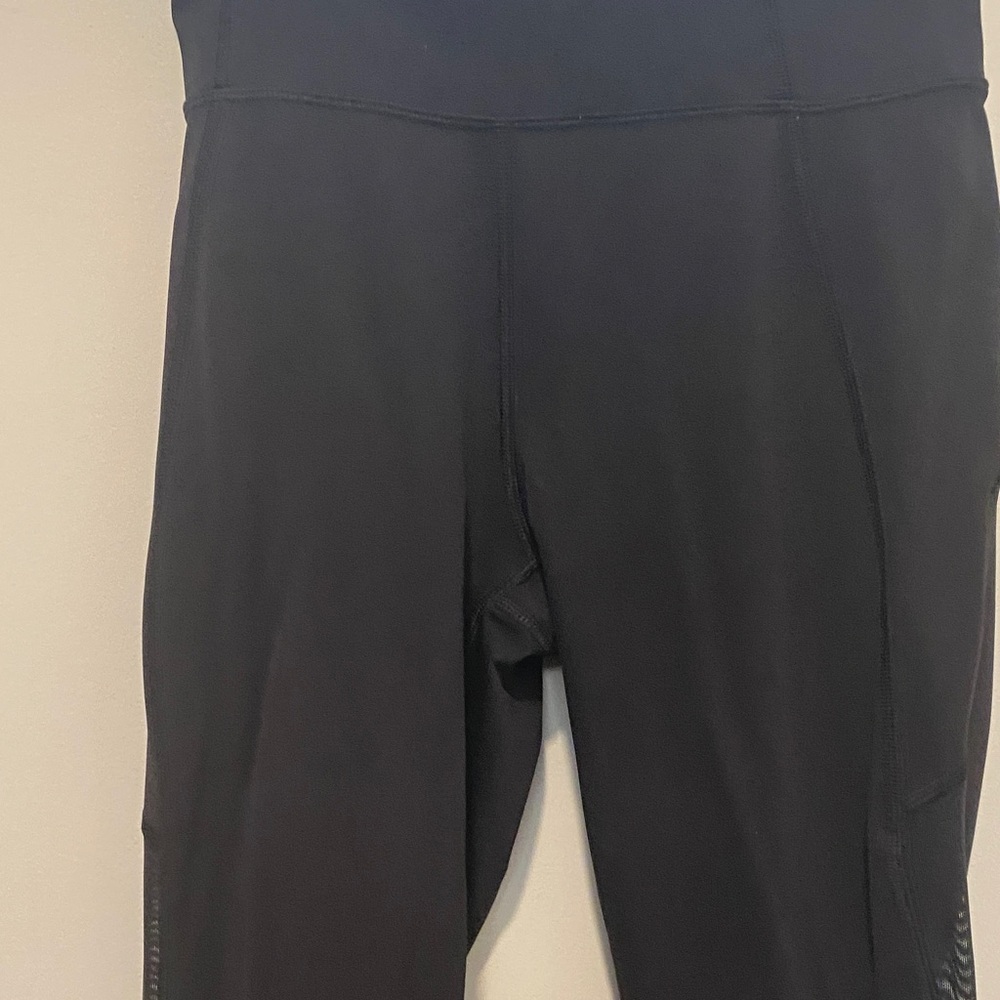 Lululemon Black Leggings with Sheer Panel